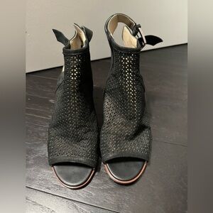 Sam Edelman open toe heel boot . Perforated suede . Size 8. Great condition